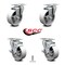 Service Caster 4 Inch Semi Steel Wheel Swivel Top Plate Caster Set with 2 Brakes SCC SCC-20S414-SSS-2-TLB-2 - alternate 3